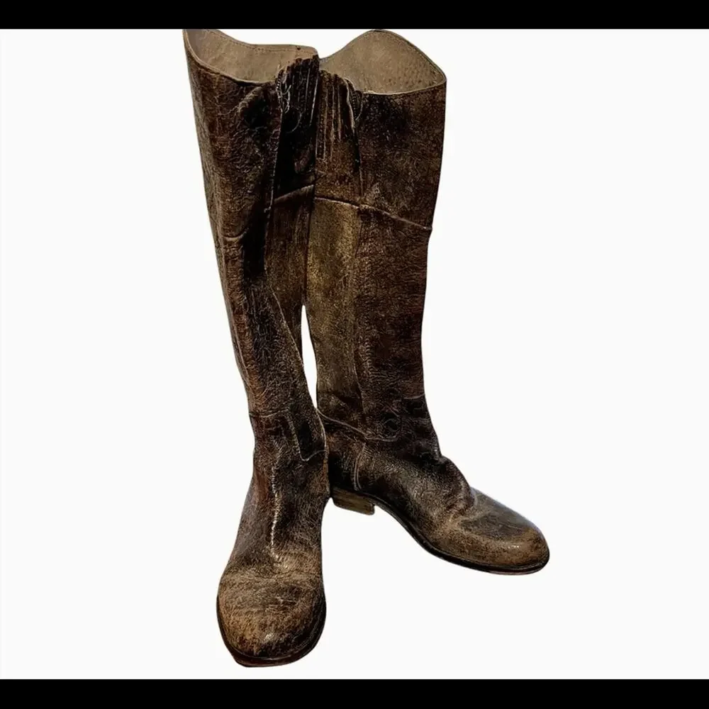 Y2K Steven By Steve Madden Reins Distressed Equestrian Steampunk Riding Boot 5.5 - Picture 5 of 7